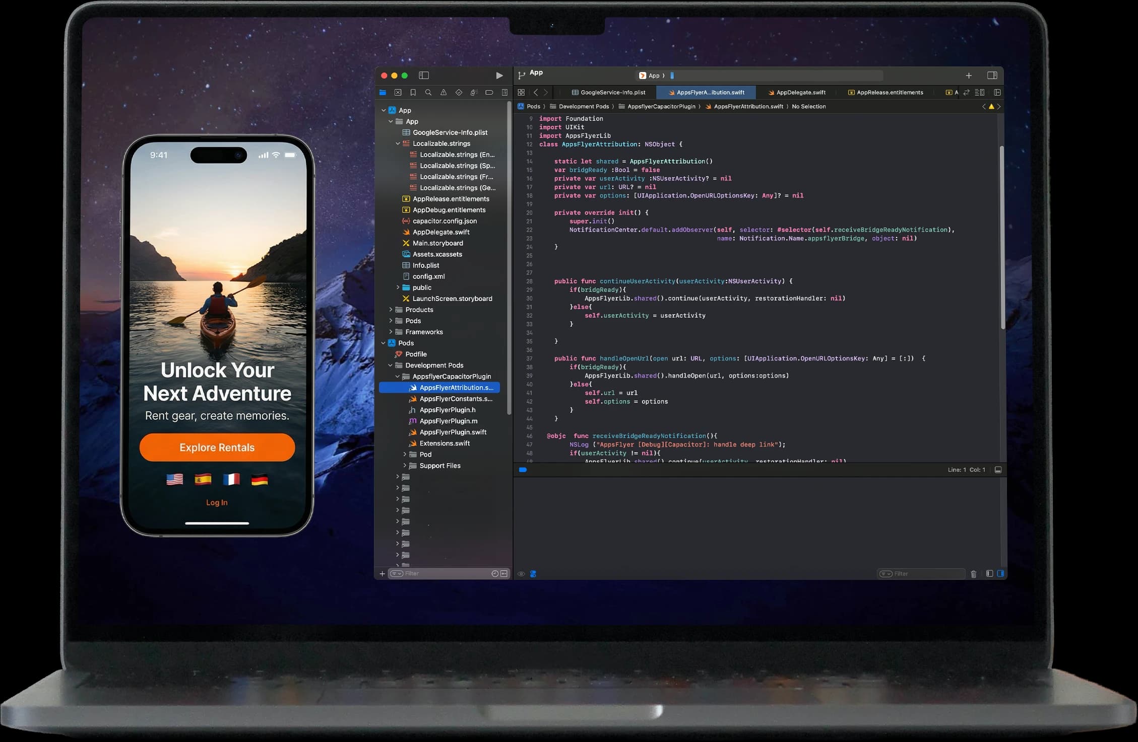 Mobile application running on multiple devices